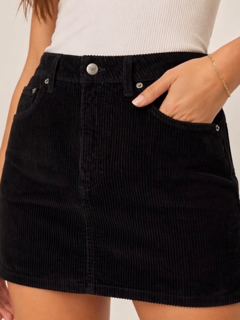 Reformation corduroy mini skirt